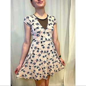 Kimchi Blue floral mesh cut baby pink dress